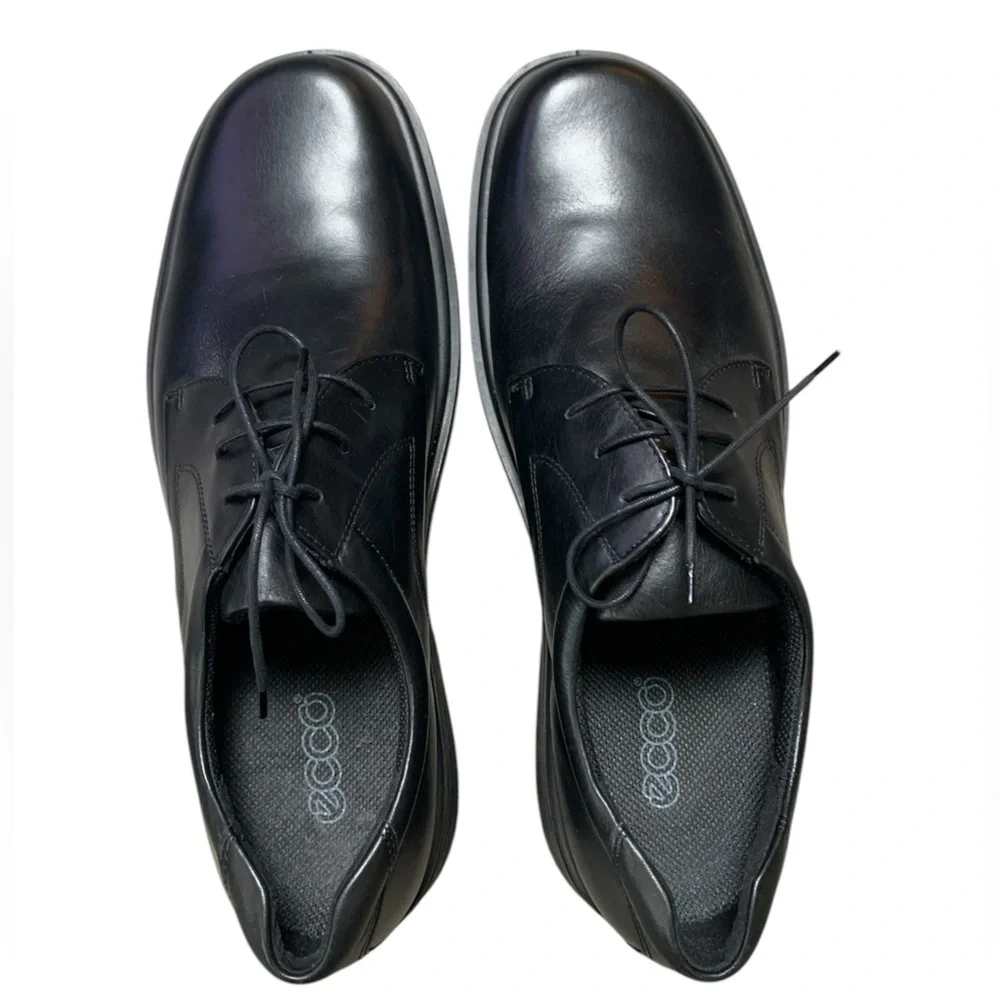 ECCO Metropole Amsterdam Black Leather Men's Dress Shoes 50